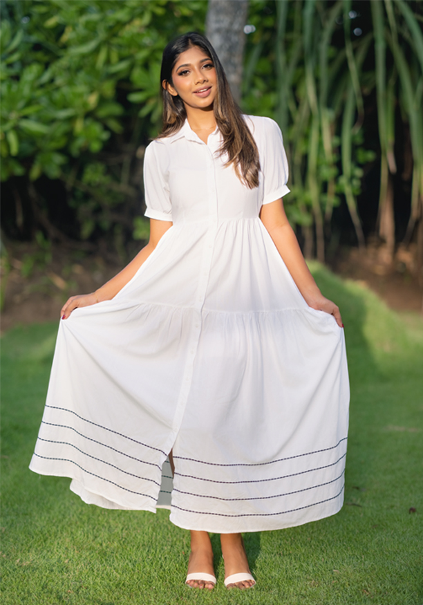 AVA WHITE EMBROIDARY DRESS